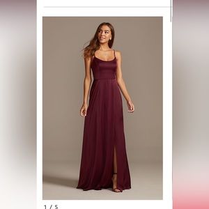 David’s bridal scoop neck spaghetti strap dress